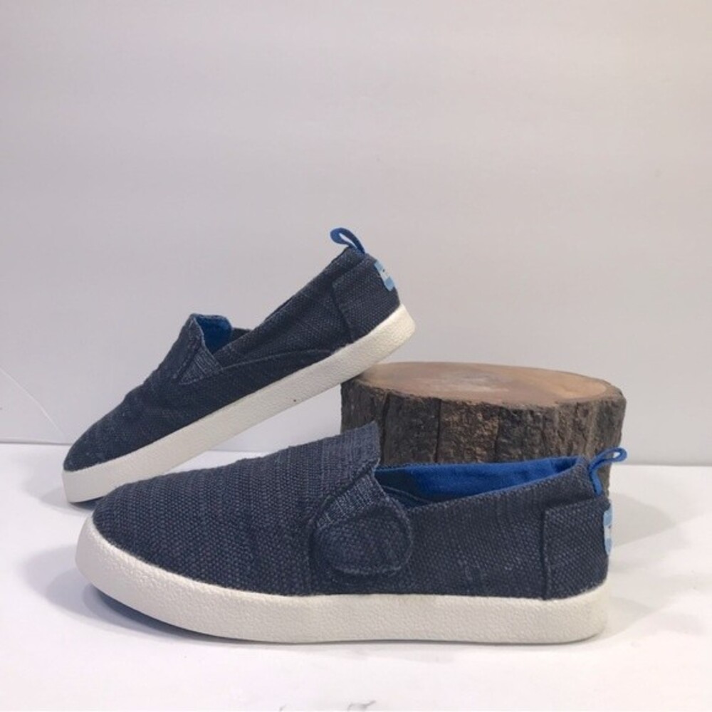 TOMS Youth Avalon Slip On Sneakers Navy White Shoe Size 10 T (Youth)